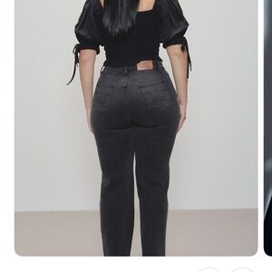 Fashion Brand Company Nap Jeans Faded Black Straight Leg Jeans